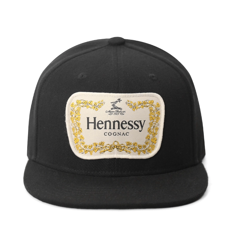 6 pannello etichetta intrecciata vintage per il cappello a snapback regolabile nero 1