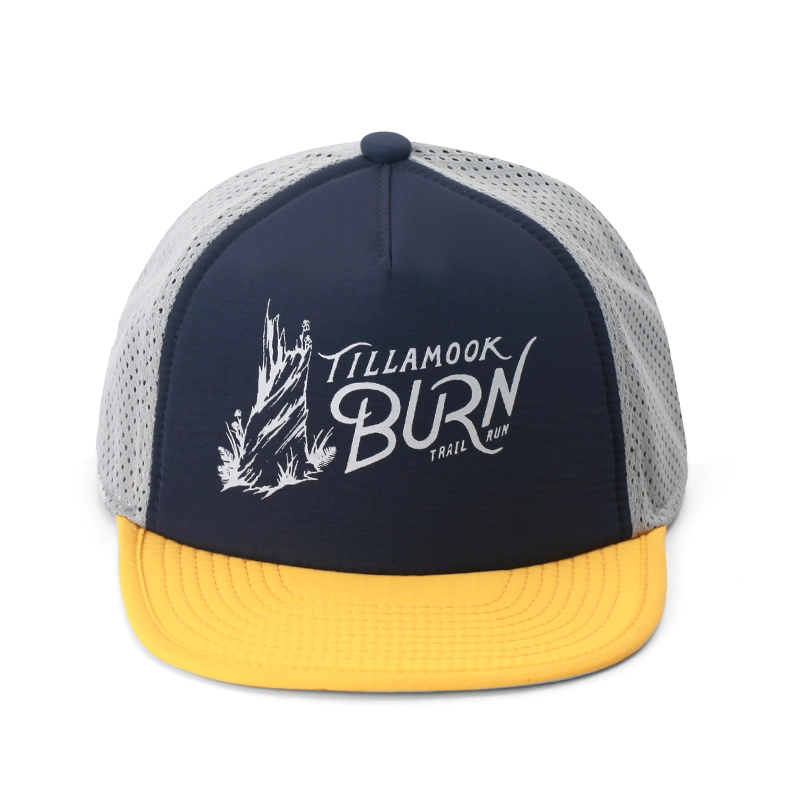 5 pannelli piatti a base di stampa a bordo sport sport struttura struttura in maglia a snapback traspirante 1