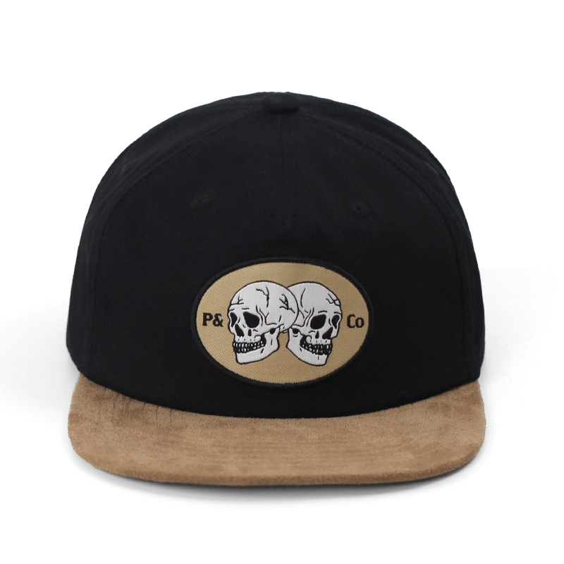 Cappello a snapback ricamato a 5 pannelli hiphop piatto 1