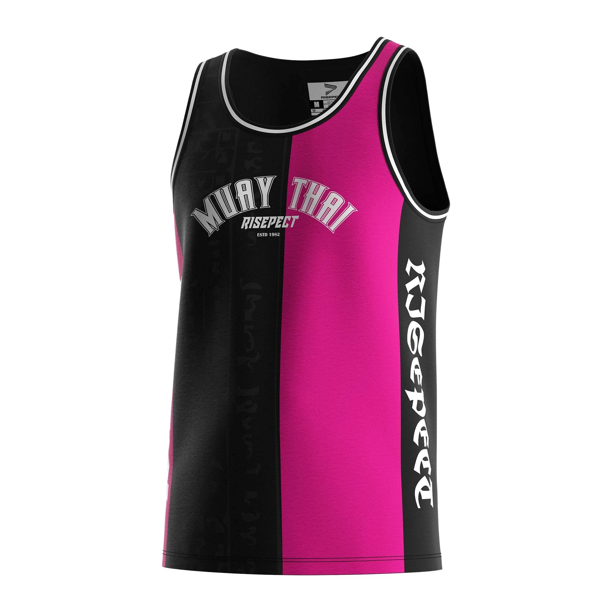 Two-color Thai Tank Top ESTD 1982 Black Tshirts Rose-red 5-star Tops 1