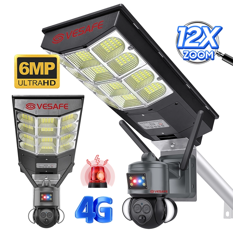 Sécurité extérieure 4G 12x Zoom Solar Street Light CCTV Camera 1