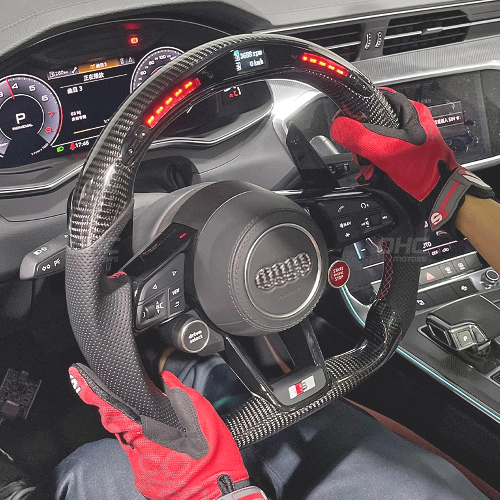 LED Racing Steering Wheel Compatible for Audi R8 WY 1