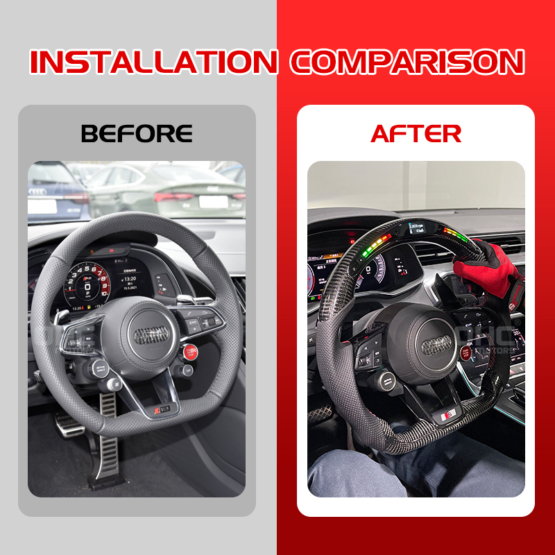 LED Racing Steering Wheel Compatible for Audi R8 WY 3