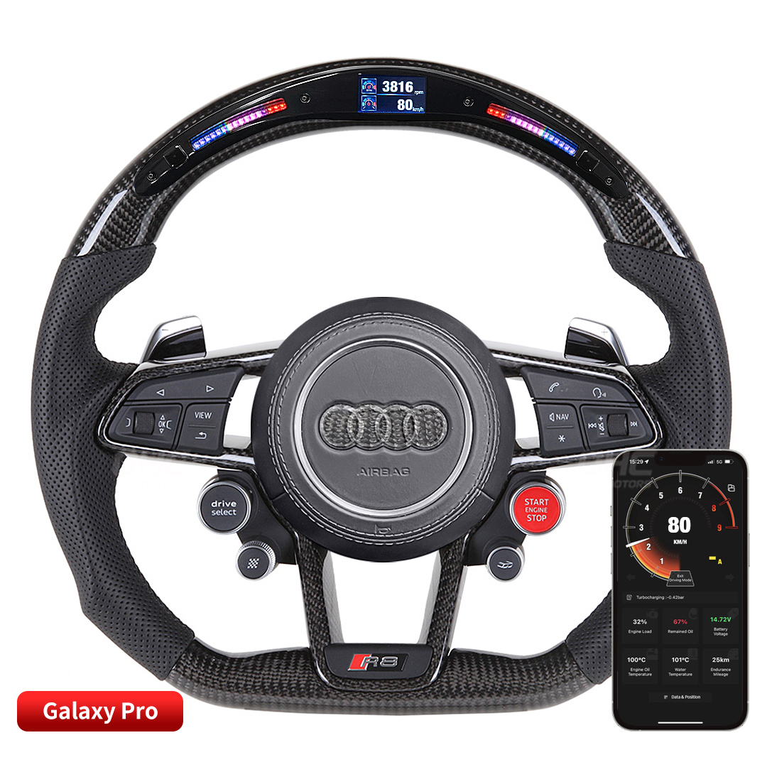 Materiale in fibra di carbonio del volante per corse a LED per Audi R8 TTS TT 1