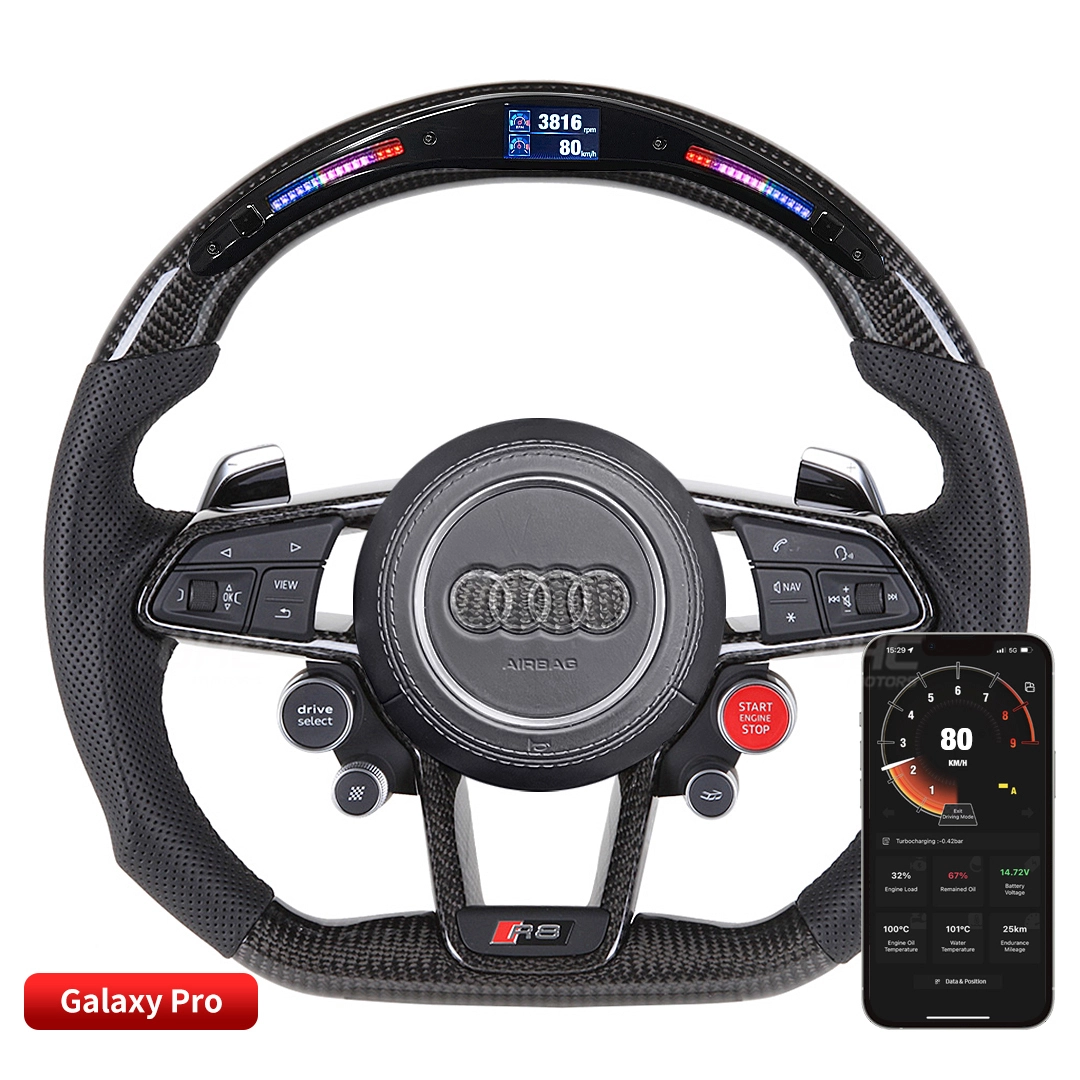 Material de fibra de carbono do volante do volante de corrida para Audi R8 TTS TT 1