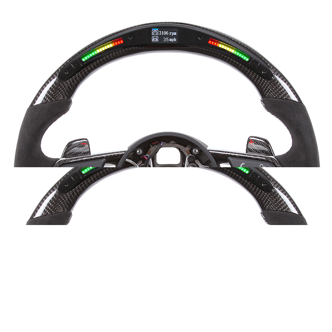 Materiale in fibra di carbonio del volante per corse a LED per Audi R8 TTS TT 2