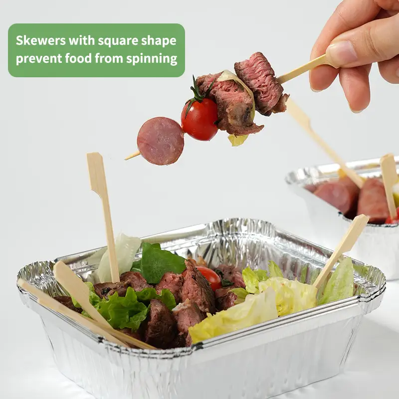 bamboo sticks သဘာဝ babq ဝါး Tools သဘာဝ BABQ BAMQ BAMQ BAMBER SKEWers Kabob Fruit Tocktail ပါတီ BBQ Tools များအတွက်စခန်းချ 1