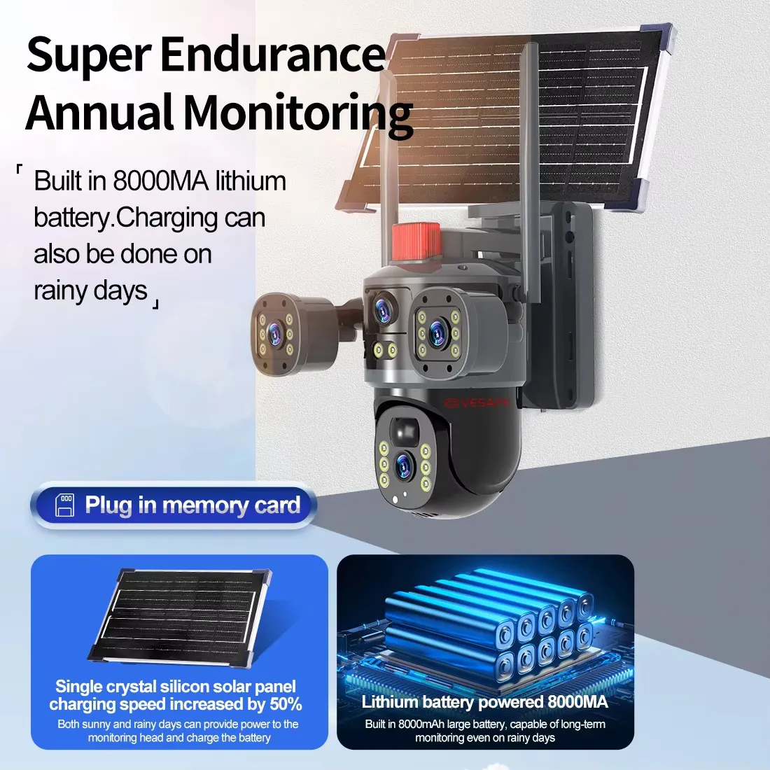 Low-costsolar Cctv Camera with Sim Card for Outdoor 6