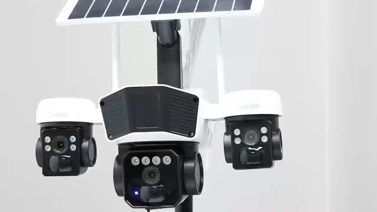 Okam Three Lens 3 Screen 12MP Outdoor 4G Solar Camera