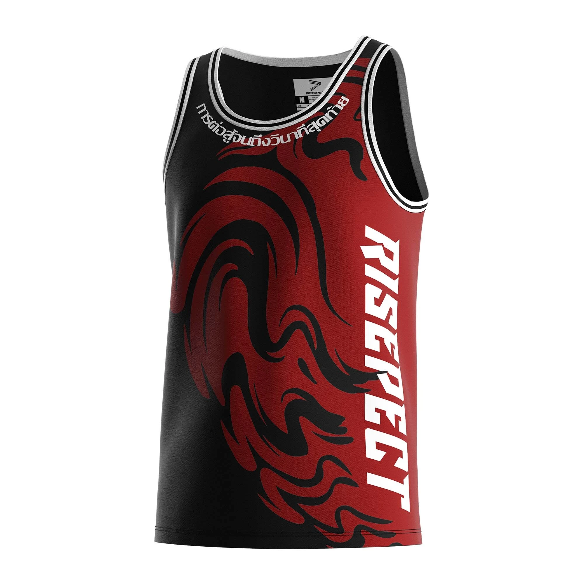 Red and Black Muay Thai Tank Top Latte Art Tshirt RISEPECT 1