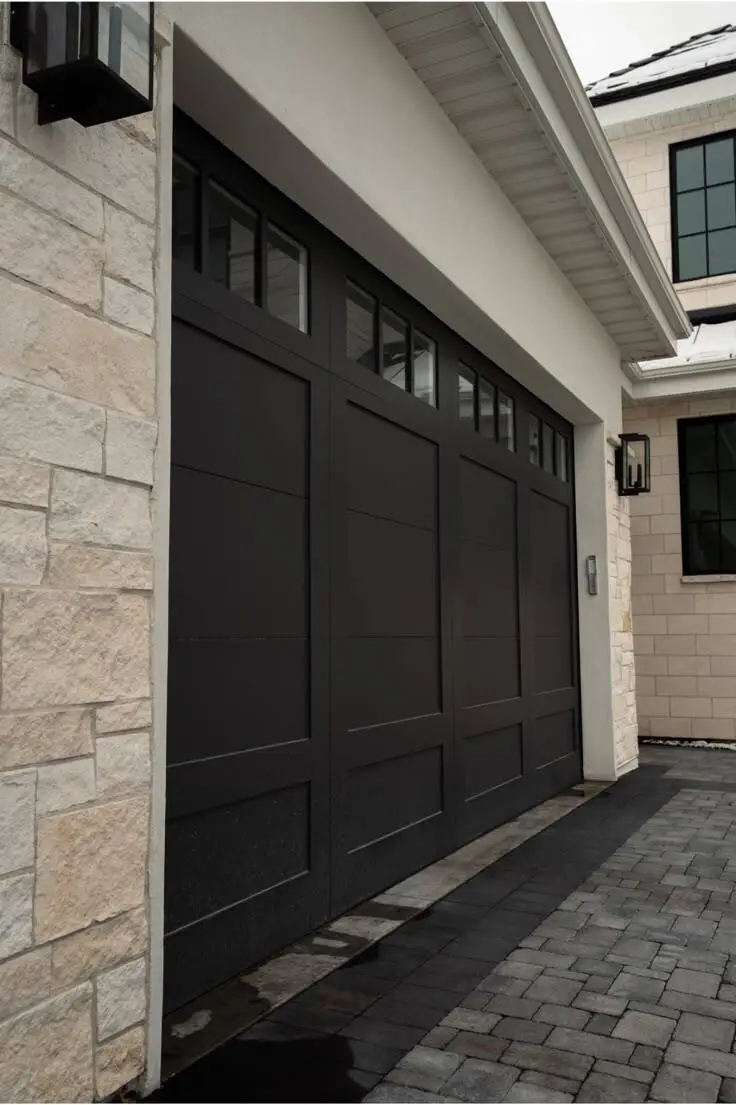 MASTER HOME rustic style wood overhead garage door 1
