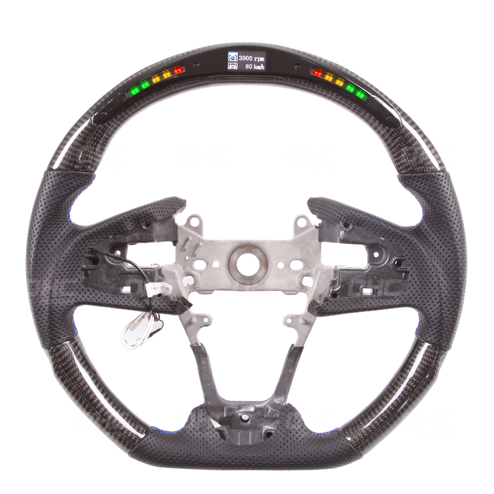 Real Carbon Fiber LED Steering Wheel For FK7 FK8 FC Si Type - R 1