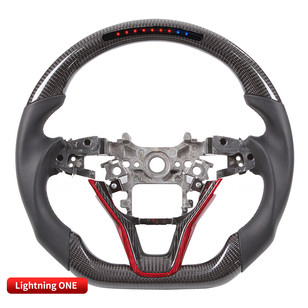 Véritable volant à LED de fibre de carbone pour Honda Accord 2