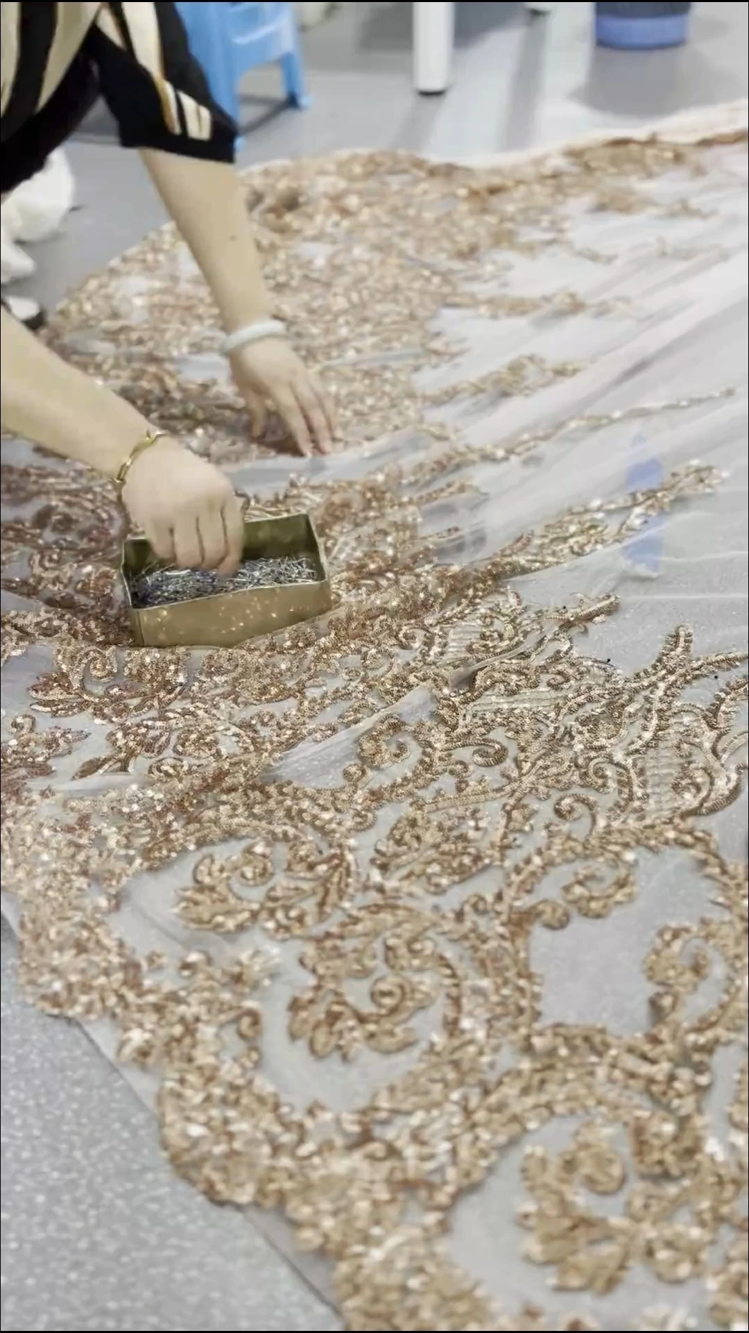 RSE1000 Custom Rose Gold Lace Apliques Off the ombre ombro vestido de bola rse1000 namorada princesa quinceanera fábrica 1