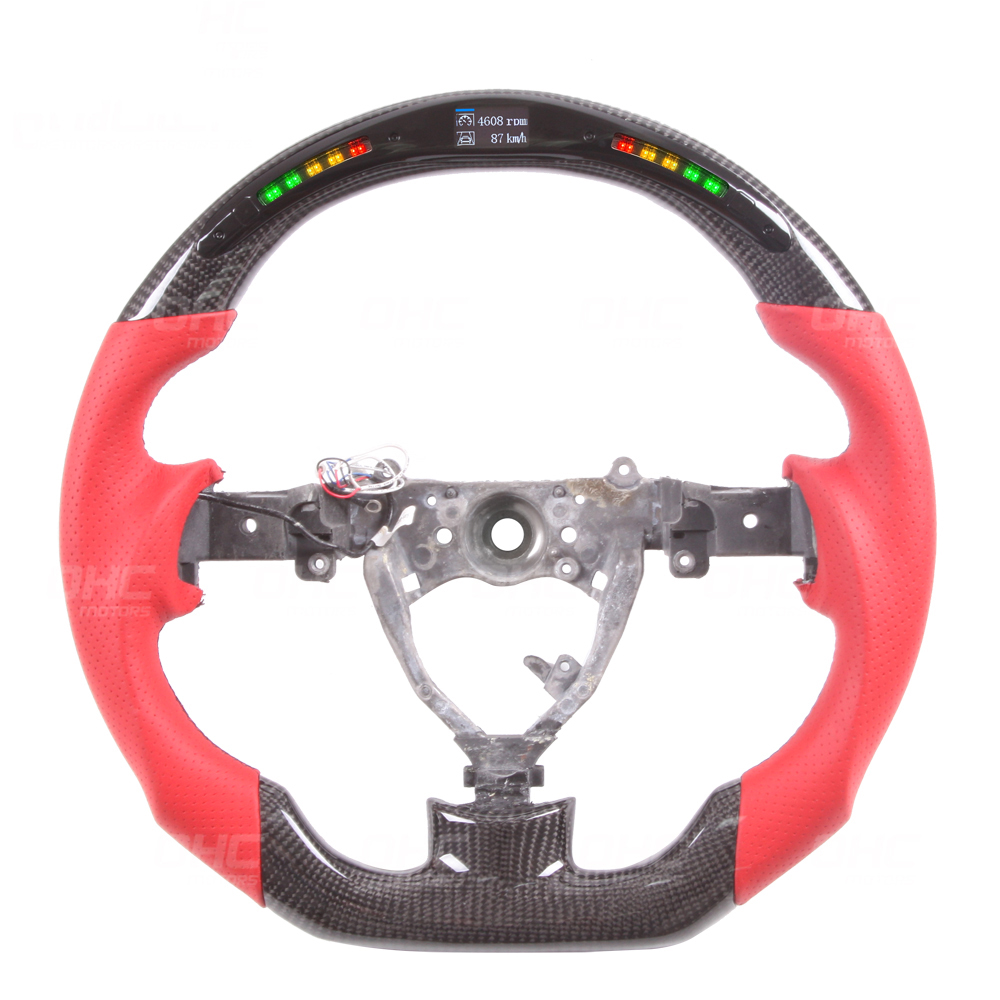 Red Carbon Fiber LED Steering Wheel compatible for FJ Cruiser 1