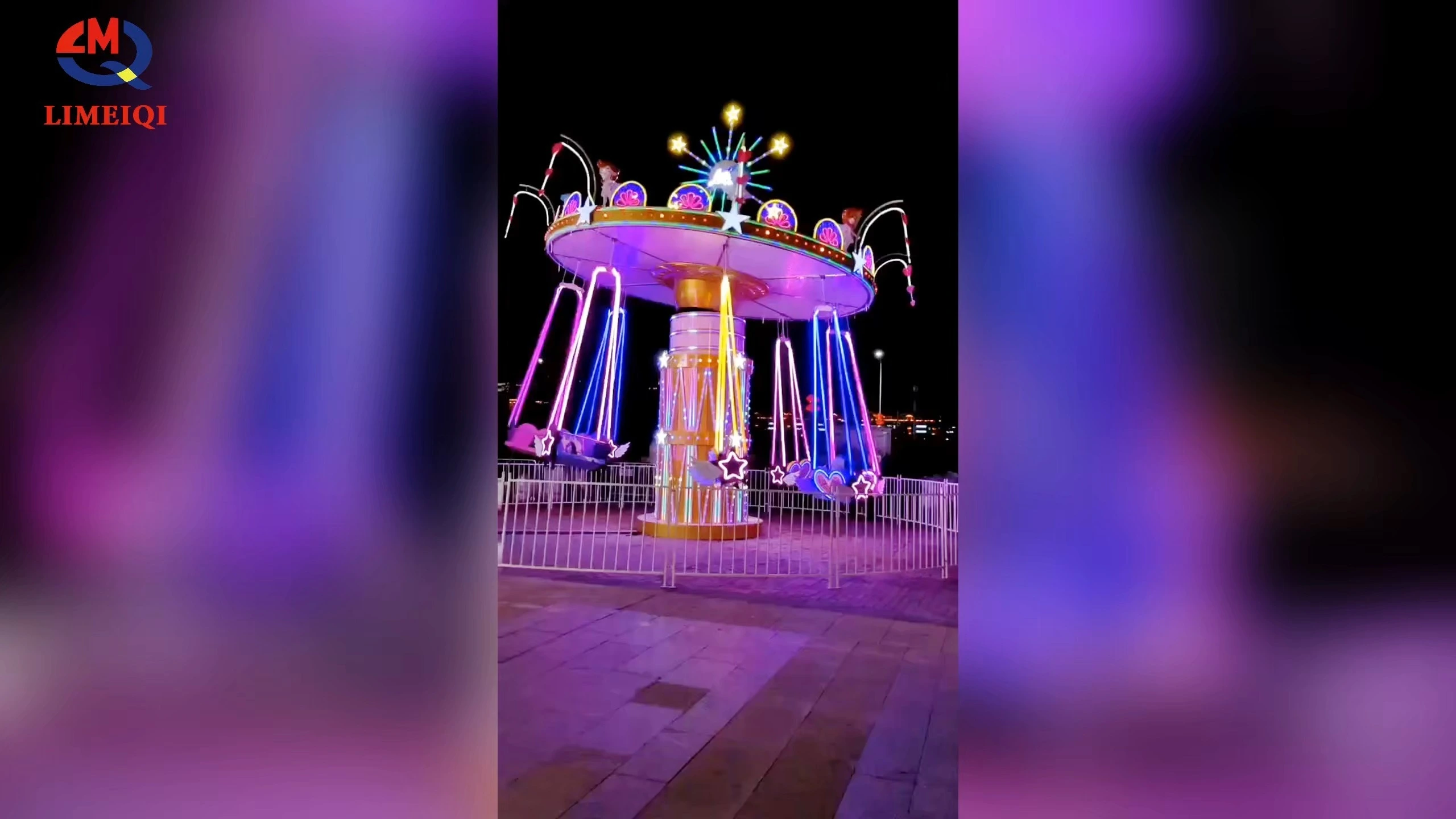 Pop Mart Inspired Flying Chair with Unique Angel Wings - Luminous Panels - Amusement Facility | LMQ | Limeiqi 1