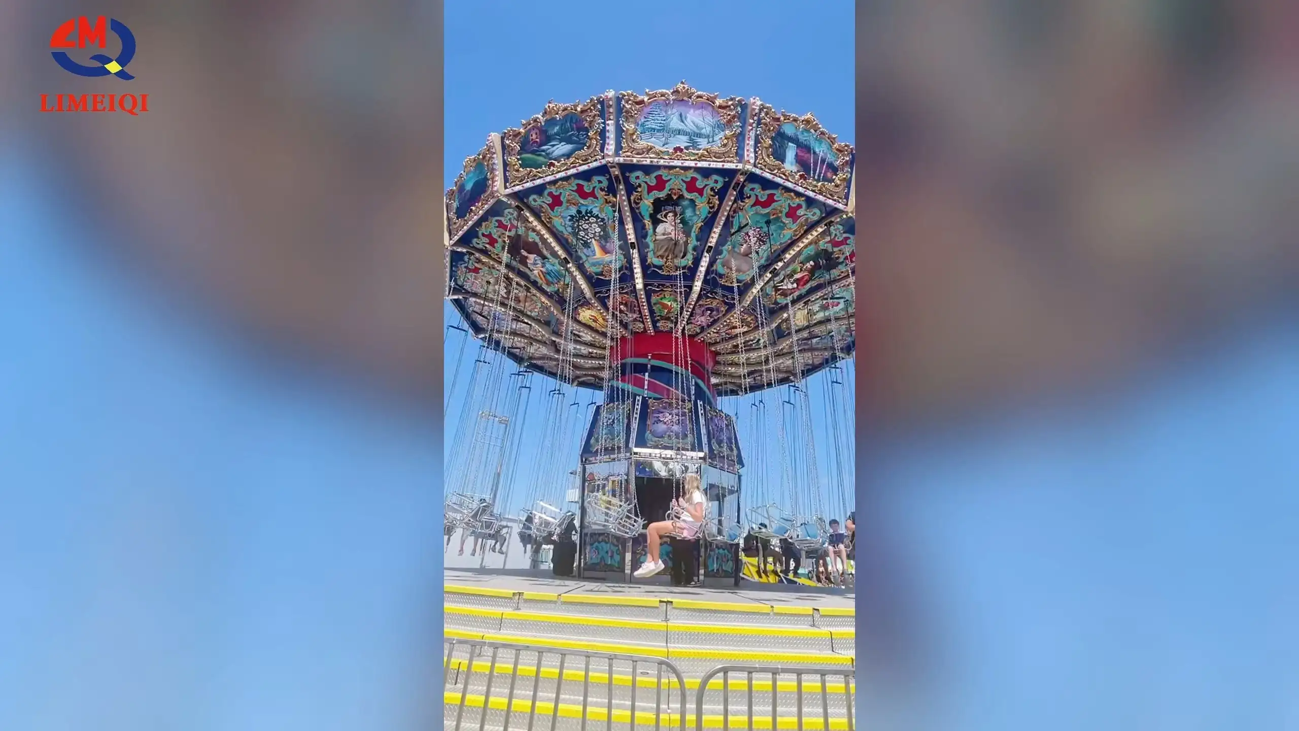 Silla voladora de color púrpura y dorado (nuevo) - Patrón intrincado Swing Ride | LMQ | Limeiqi 1