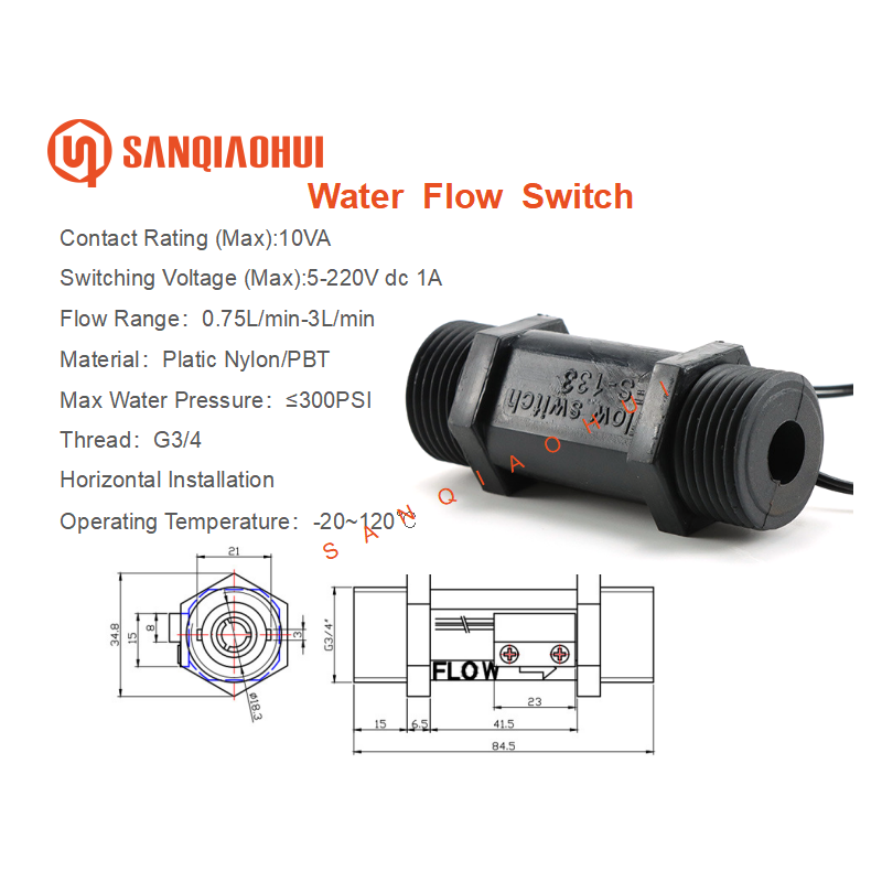 Sanqiaohui | FLS010 Plastic Flow Switch 4