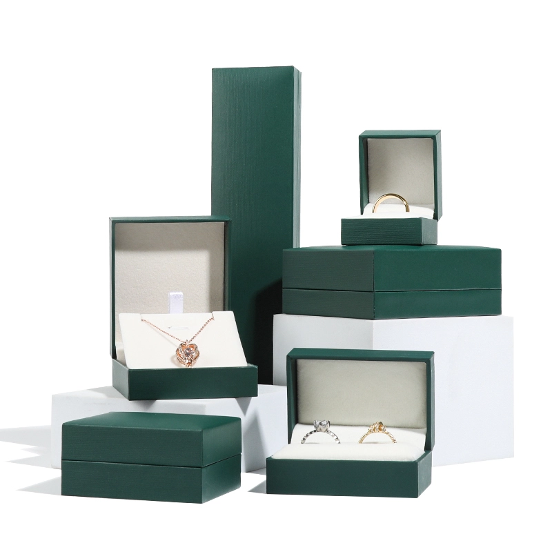 Customized Luxury Wedding Paper Request Wedding Box Earrings Square Rings Jewelry Packaging Box Necklace Jewelry Box Set 1
