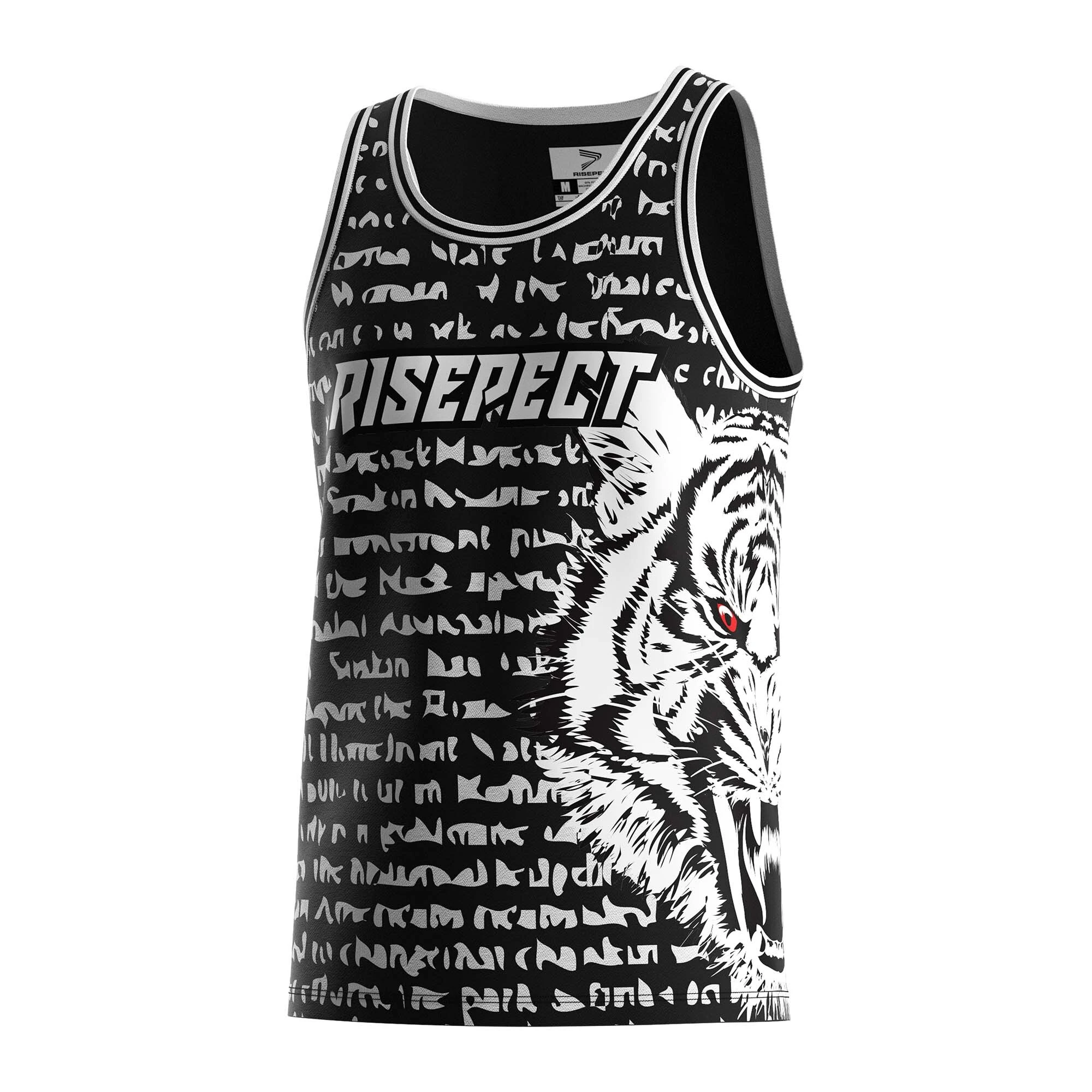 Full Sublimation Thai Tank-tops White Tiger Head Tank Shirt RISEPECT 1