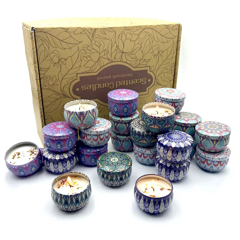 LUL Candle 24-Pack 2.2oz Mandala Metal Scented Candle Gift Set - Wholesale  Custom Orders 1