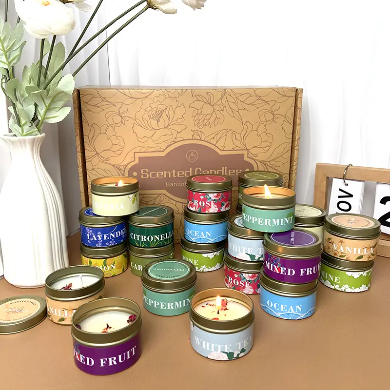 LUL Candle 24-Pack 2.5oz Metal Jar Scented Candles Gift Set - Wholesale Custom Soy Wax Candles in Bulk 1
