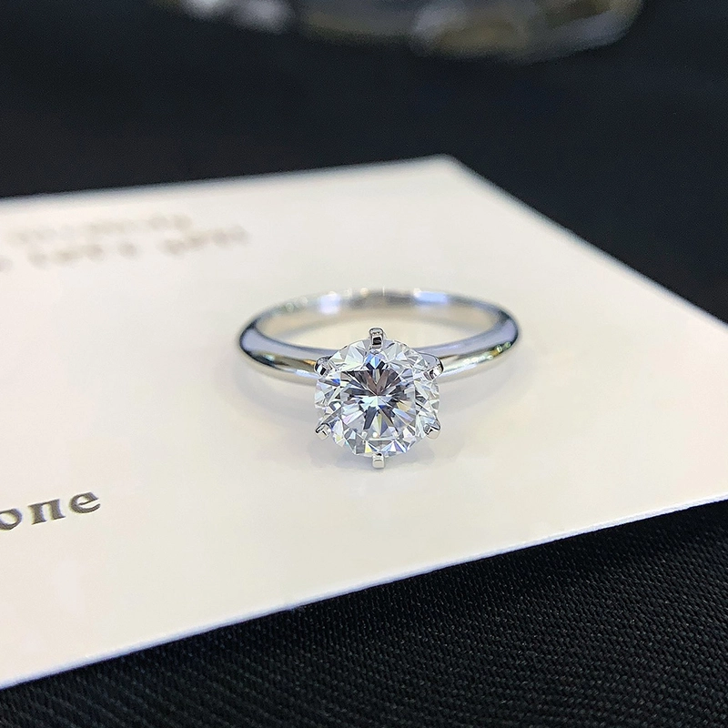 14K gold Lab diamond ring classic six claw wedding ring with 1.56ct Round lab diamond 1