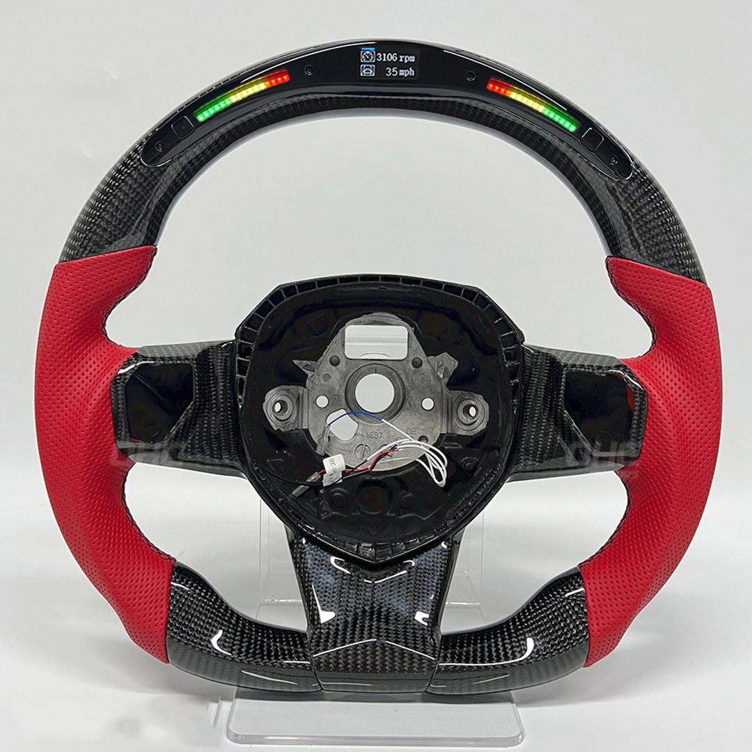 100% Real Carbon Fiber LED Steering Wheel for Lamborghini Aventador 4