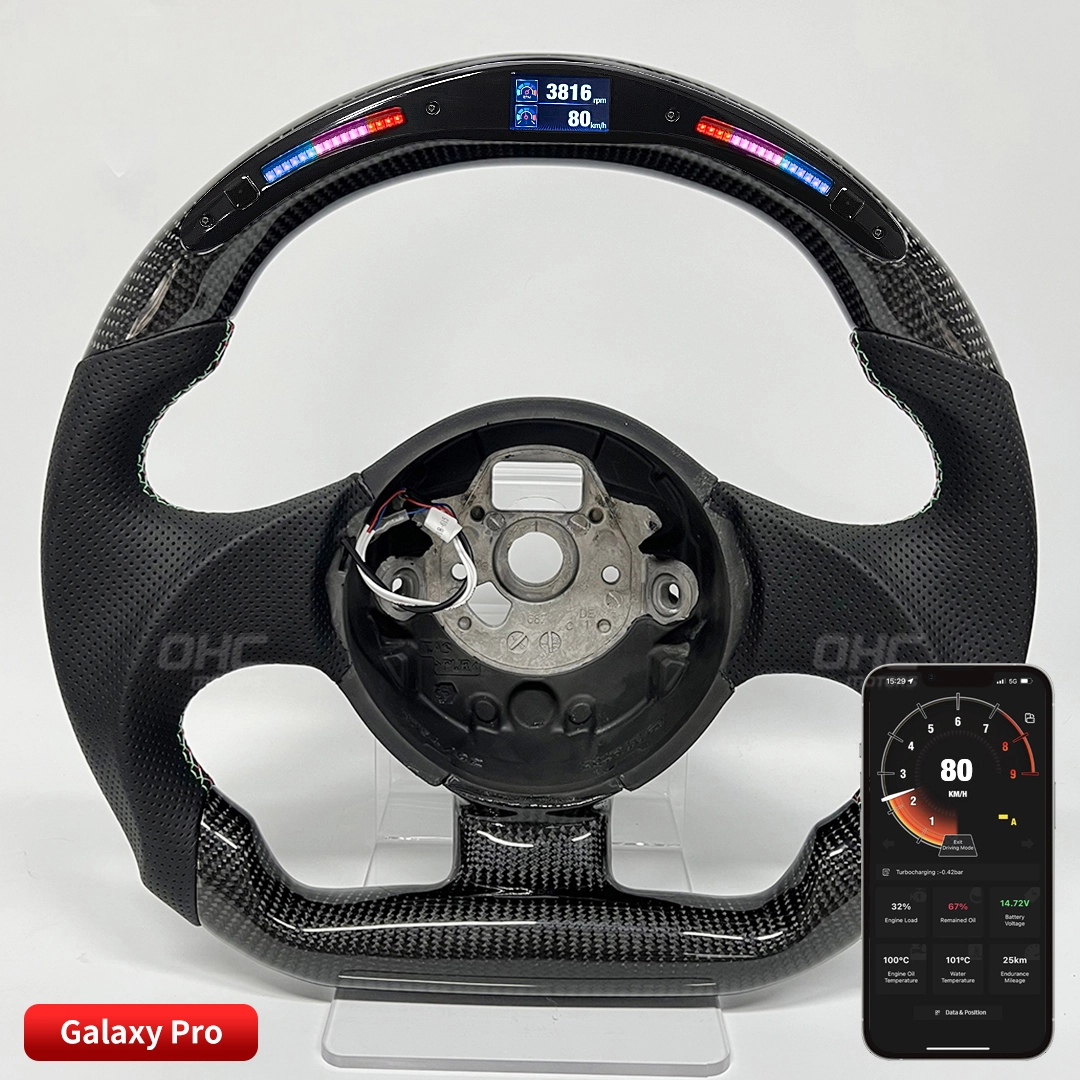 Volante LED de fibra de carbono 100% real para Lamborghini Evo 1