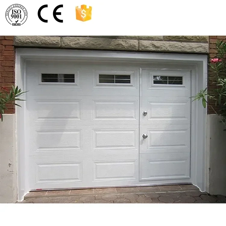 Porte de garage isolé en acier avec porte de l'homme - Design moderne 1