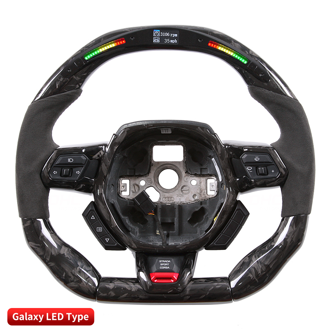 100% Real Carbon Fiber LED Steering Wheel for Lamborghini Huracan 4