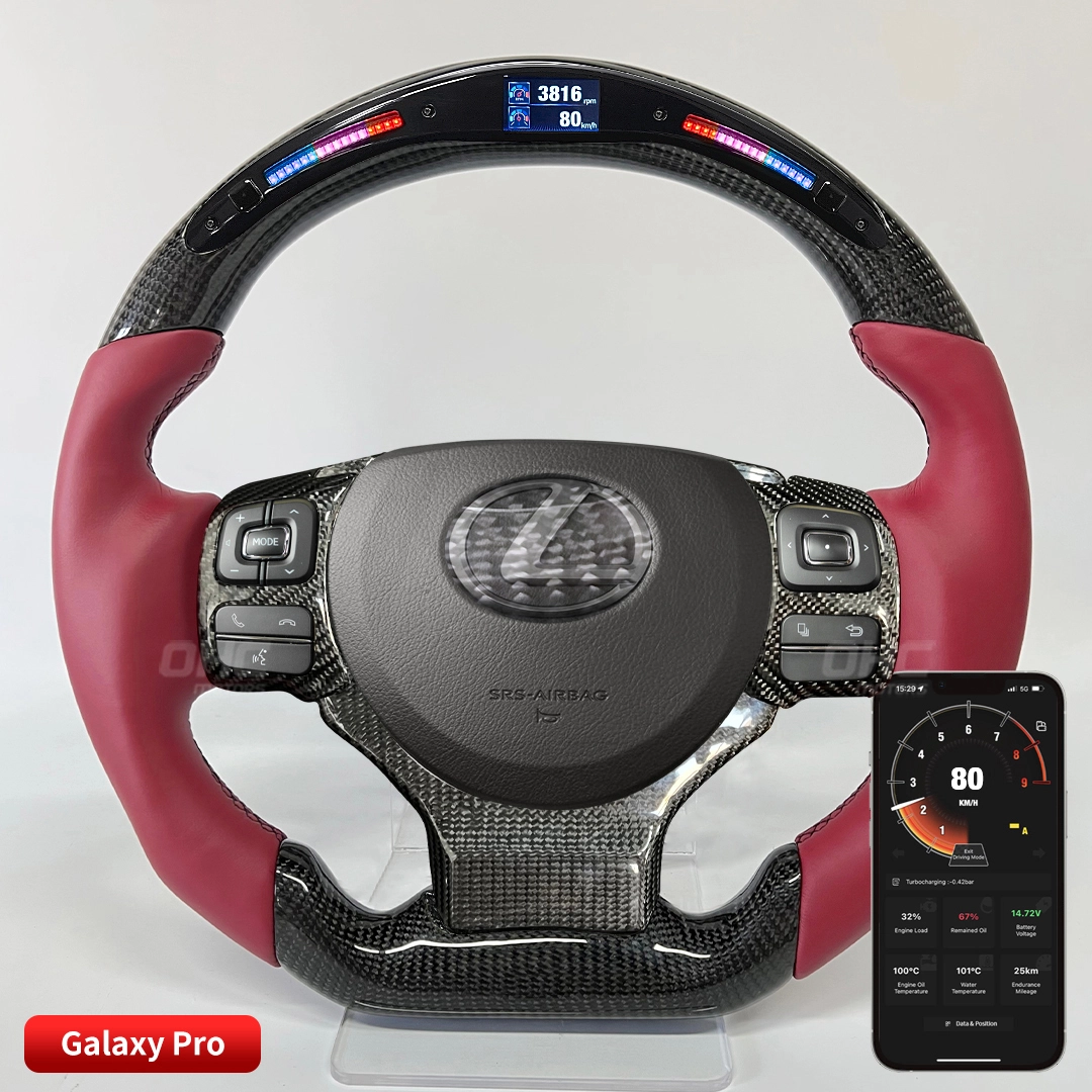 LED Steering Wheel Carbon Fiber Compatible for Lexus IS 1