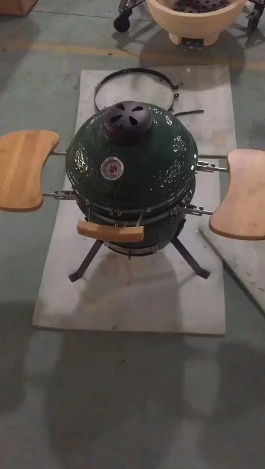 12 inch Kleine houtskool BBQ Grill Kamado keramische voedingswagen rookloze tafelbarbecue grill 1