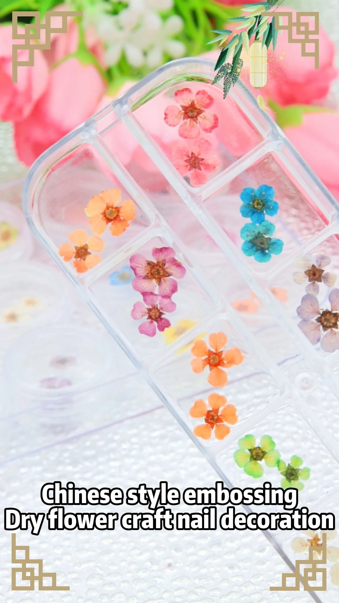 12 Fiorini secchi naturali per chiodi a griglia per decorazione mini vera fiore naturale un chiodo applique 3d applique 1
