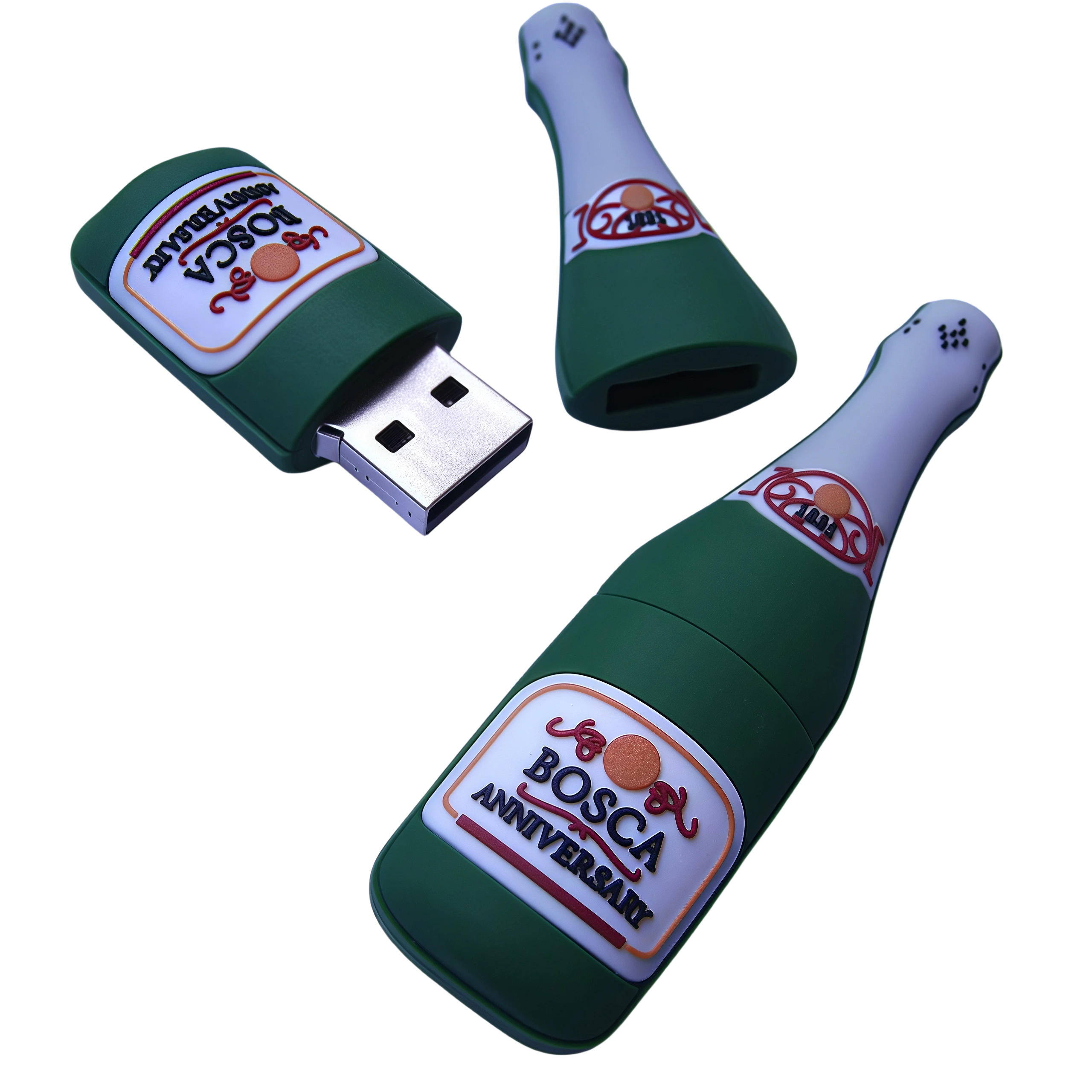 Personalisiertes PVC -Gummi -USB 3.0 -Flash -Laufwerk mit Flaschenform für ein einzigartiges persönliches Styling 1