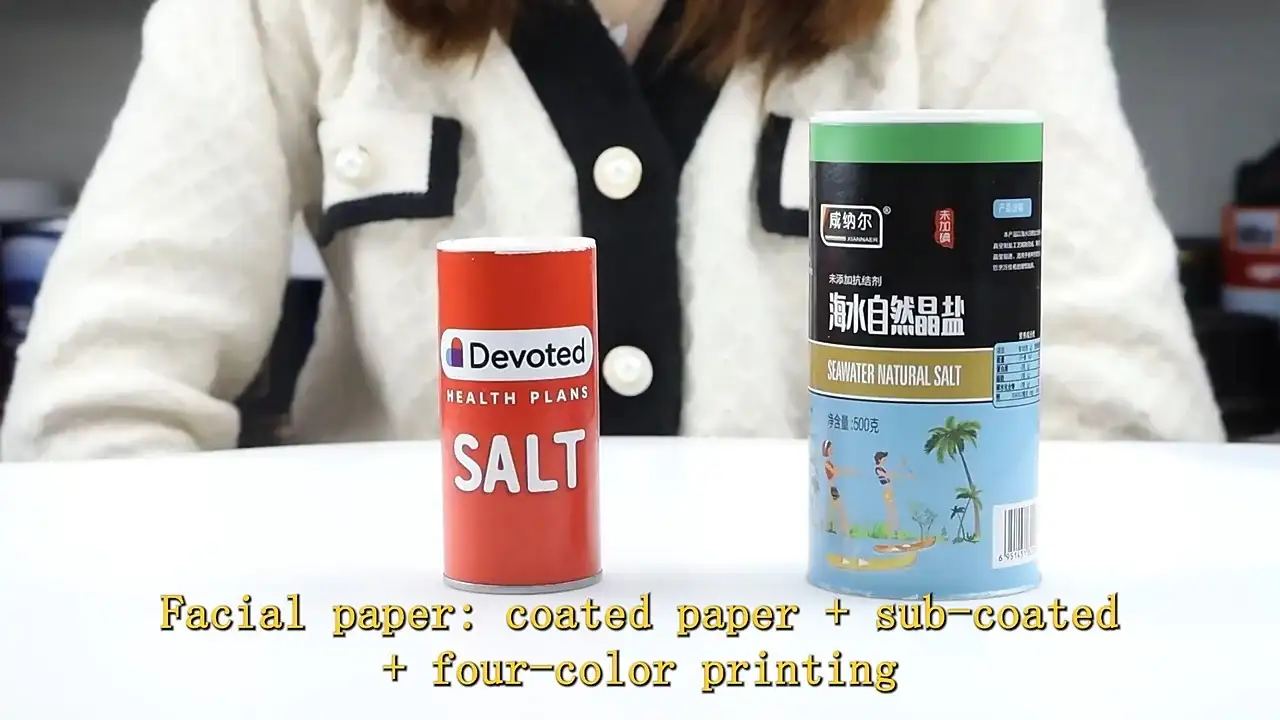 Food Grade Cardboard Loose Powder Container Paper Tube Aluminium Foil Salt Spice Packaging Tube With Sifter Shaker 1