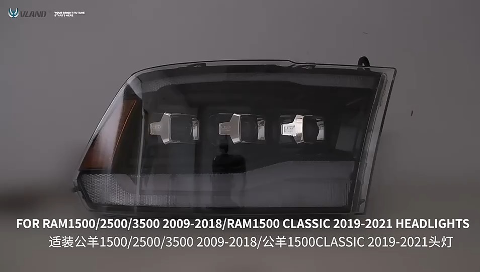 Conjunto de faros LED de automóvil para Dodge Ram 1500 2500 3500 Lámpara delantera 1