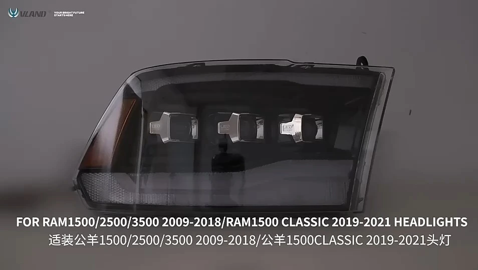 Assemblaggio dei fari a LED per auto per Dodge Ram 1500 2500 3500 Lampada anteriore 1