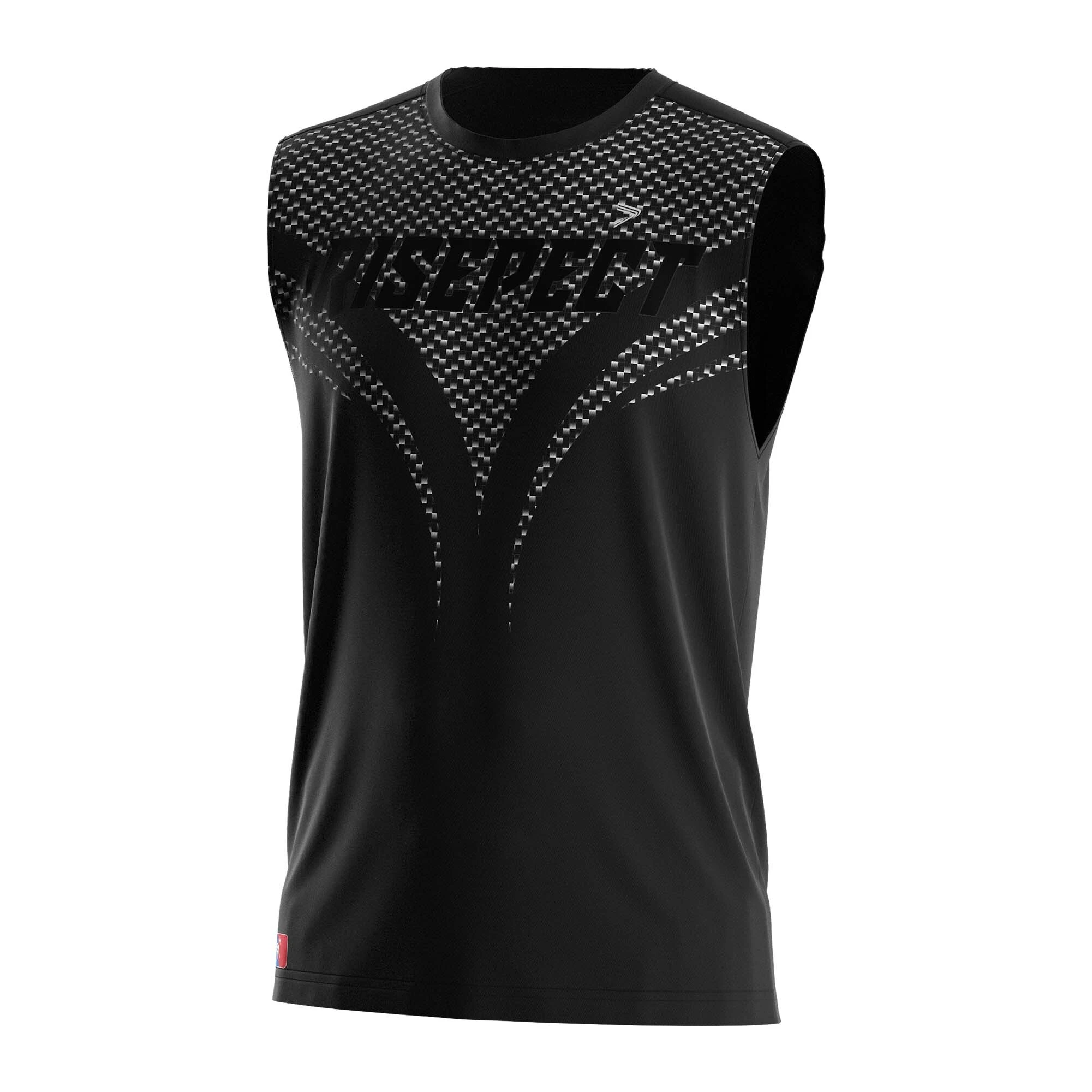 Gradient Black-white Grid Muay Thai Sleeveless Shirts Distinctive Tee-shirt Risepect 1