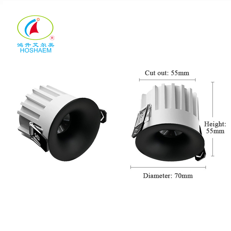 Hongsheng HOSHAEM Invisible Bezel-less Downlight Trimless LED Recessed Spotlight Anti-glare for Aisle Living Room Curved Gypsum Light Manufacturer 3