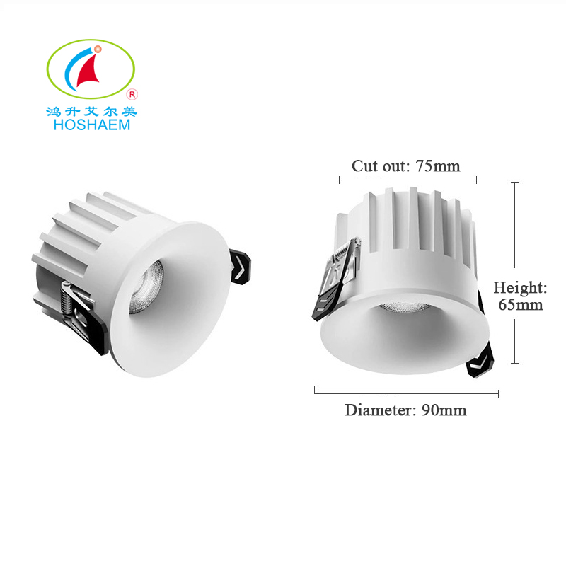 Hongsheng HOSHAEM Invisible Bezel-less Downlight Trimless LED Recessed Spotlight Anti-glare for Aisle Living Room Curved Gypsum Light Manufacturer 4