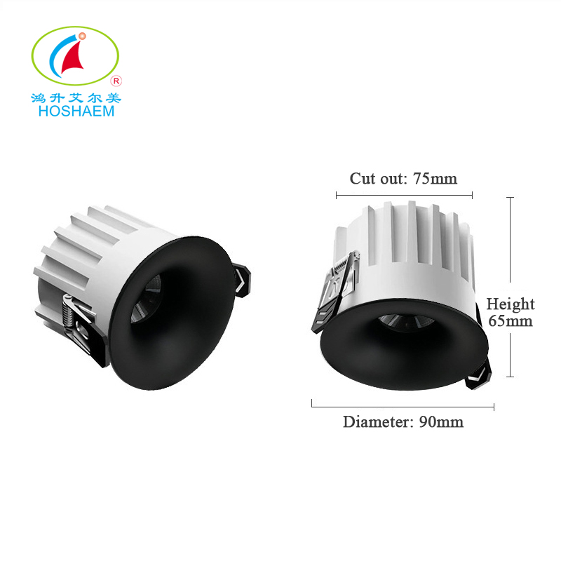 Hongsheng HOSHAEM Invisible Bezel-less Downlight Trimless LED Recessed Spotlight Anti-glare for Aisle Living Room Curved Gypsum Light Manufacturer 5