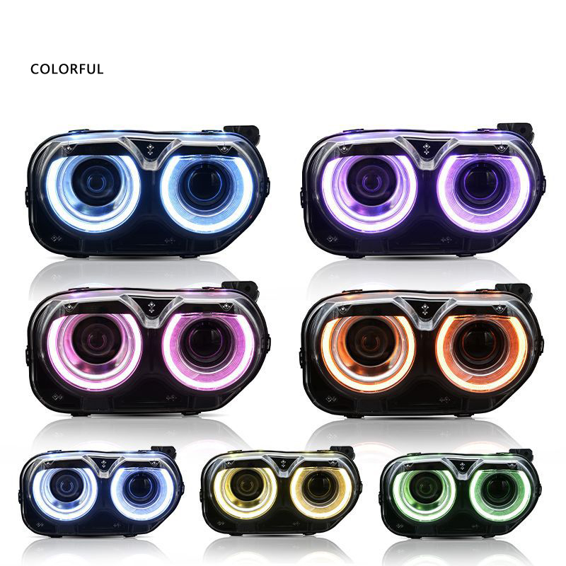 Montagem dos faróis de LED de carro para Dodge Charger Front Lamp 5