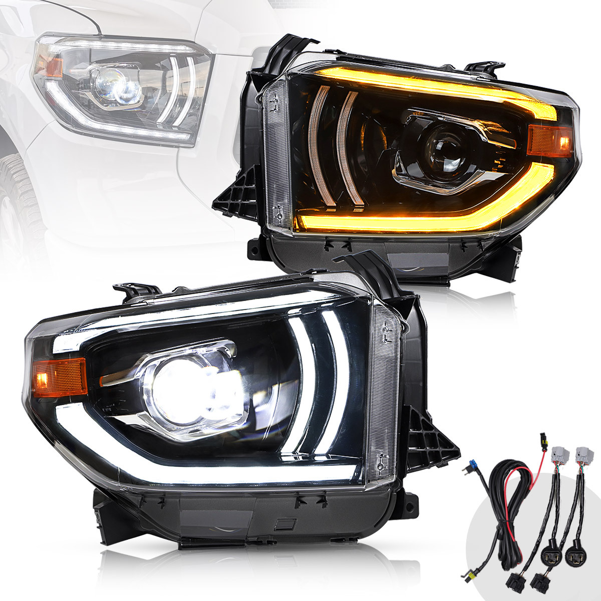 Auto-LED-Scheinwerfer Montage für Toyota Tundra 2014-2018 Frontlampe 2