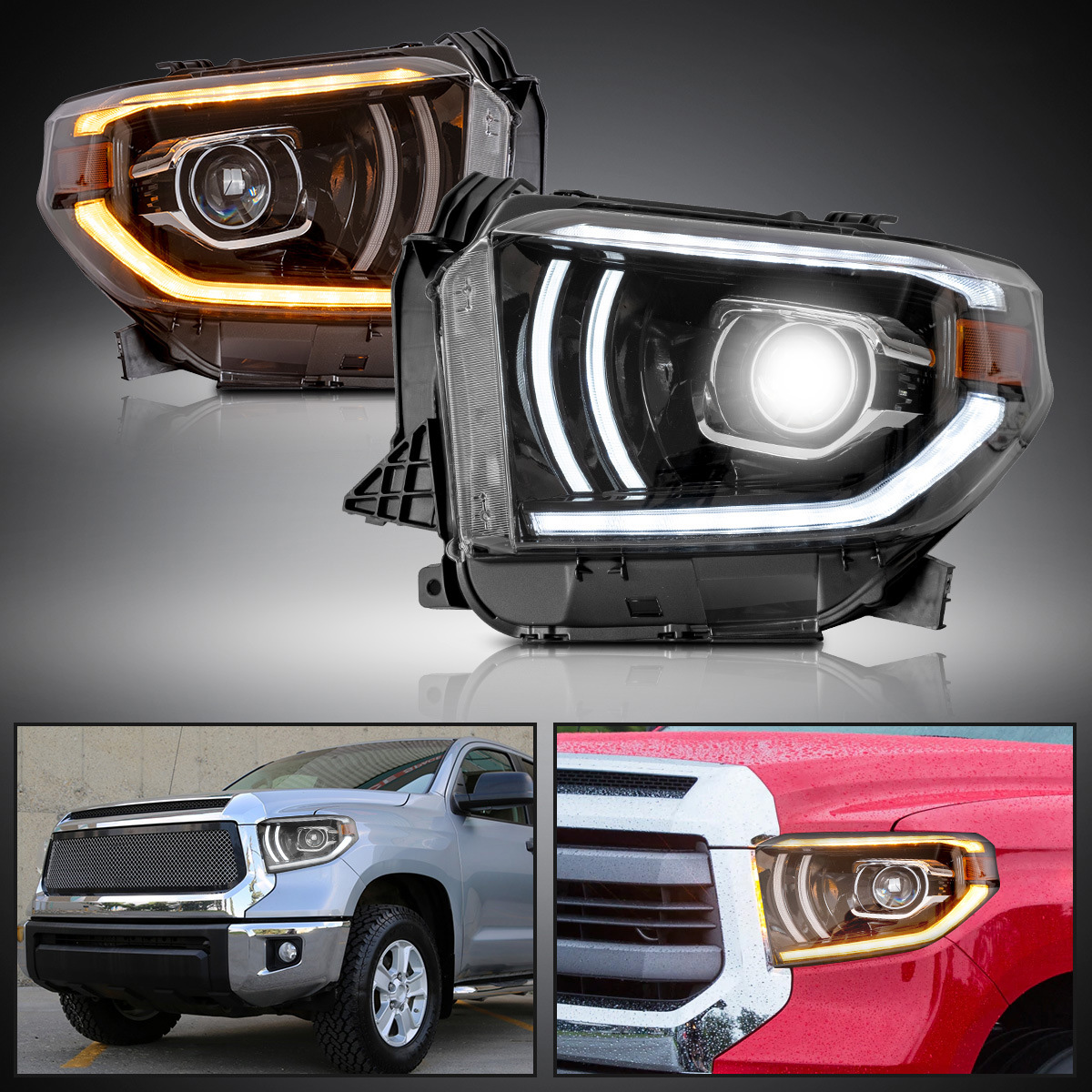Auto-LED-Scheinwerfer Montage für Toyota Tundra 2014-2018 Frontlampe 5