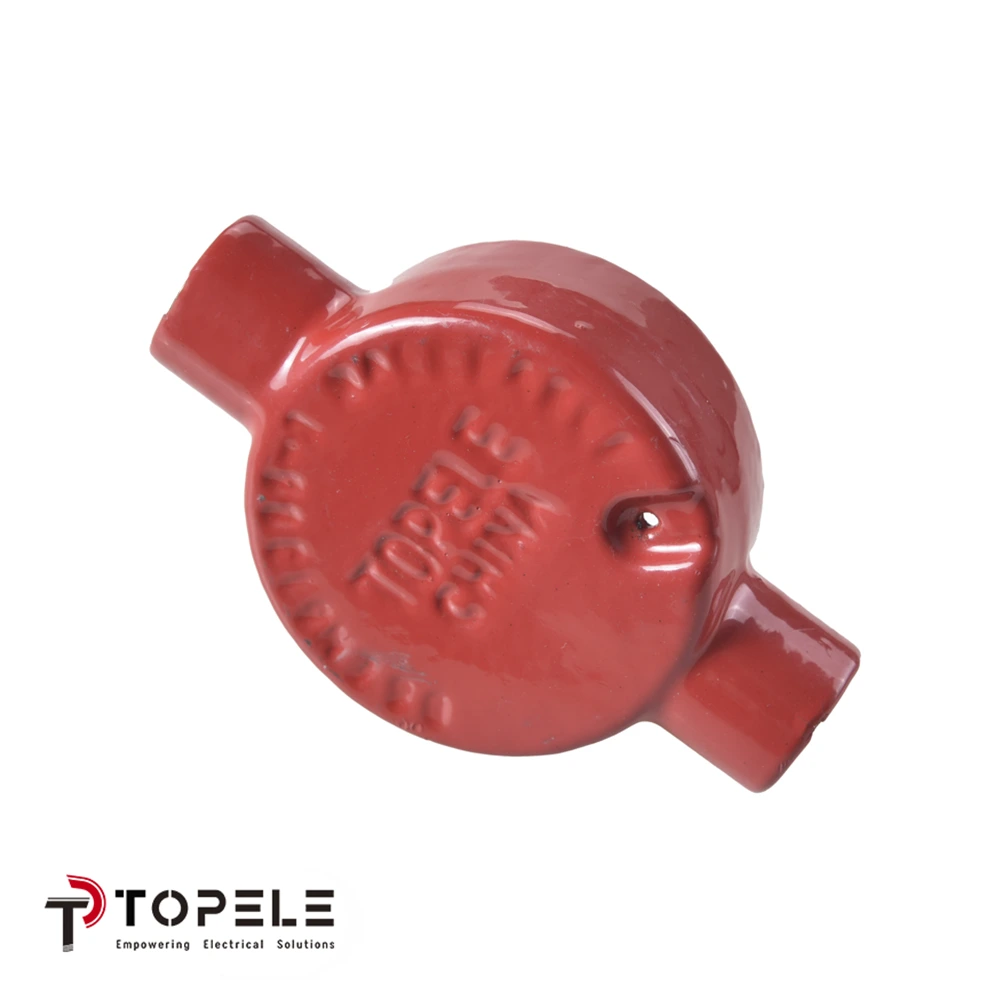Through (2 way) Epoxy Coated Circular Box RAL 3001 Signal Red 1