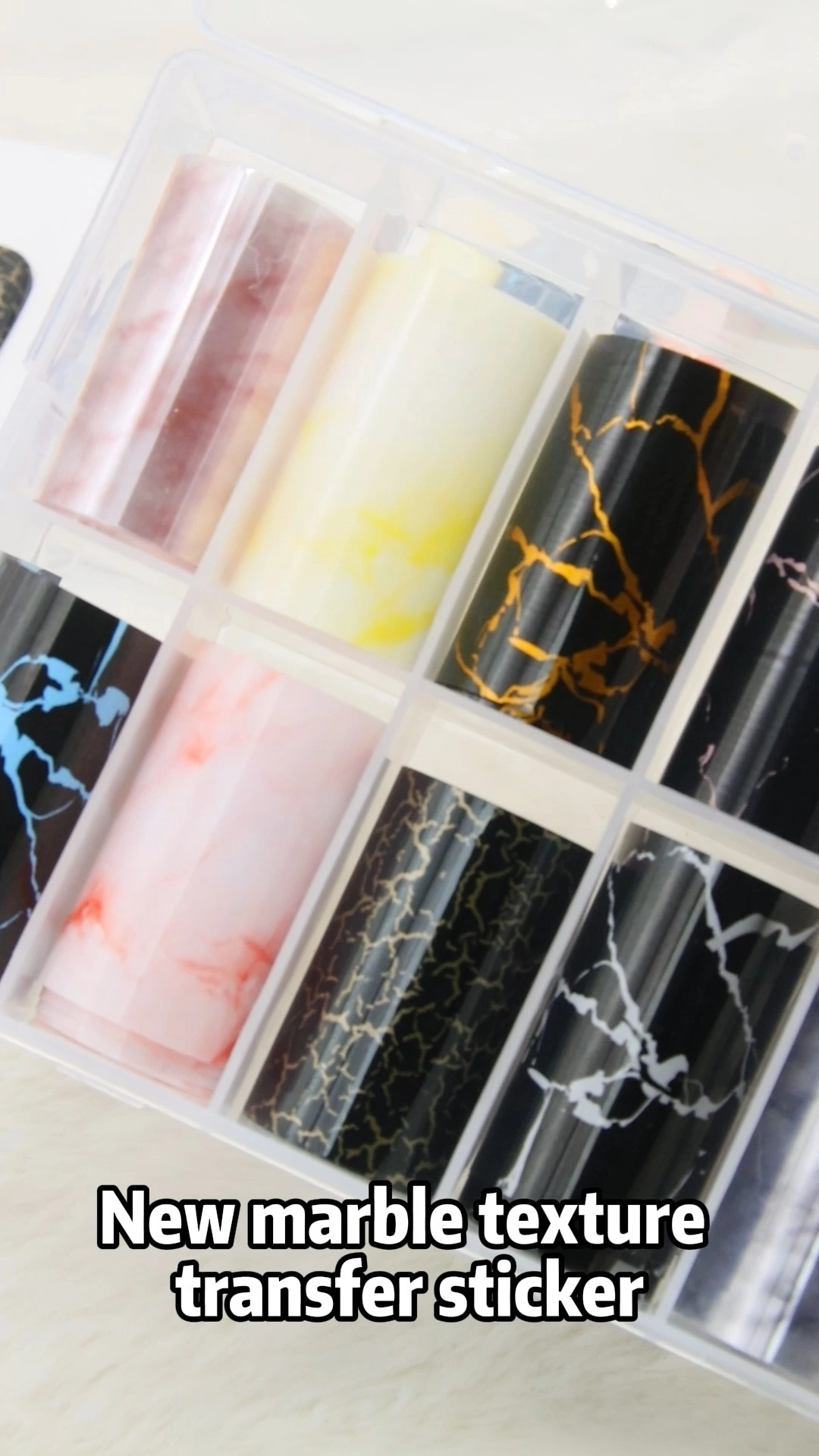 10 Roll/Box Marble Gold Foils Nail Stickers Fantasy Starry Holo Nail Transfer Decals Decoration 1