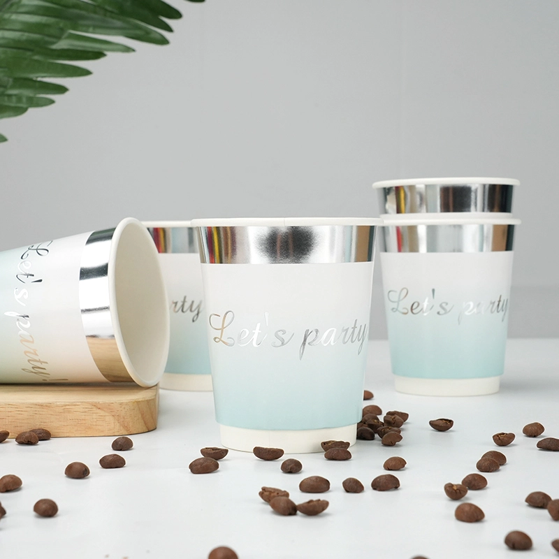 Household Disposable High-grade Silver Printing Paper Cup Party Picnic Paper Cup Coffee Cup Paper Cup 1