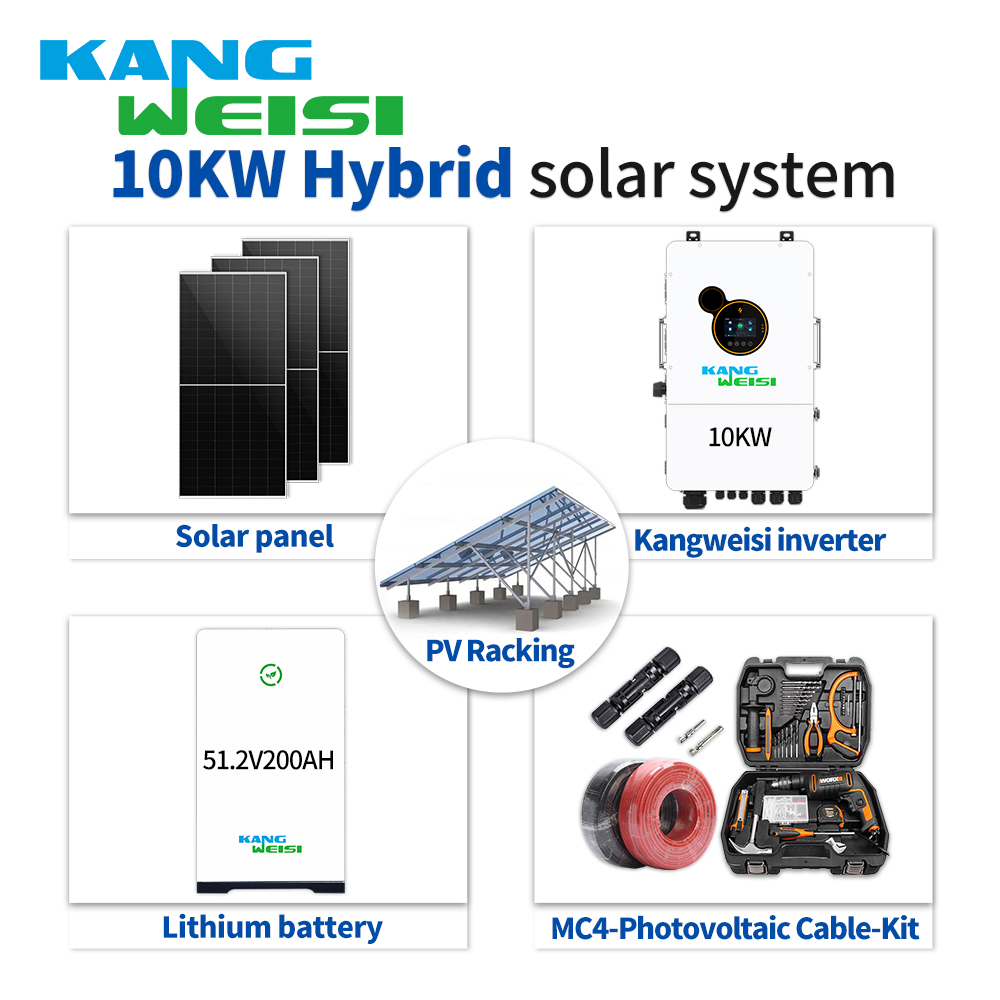 Solar photovoltaic power generation system 10kw American standard household solar system three-phase hybrid photovoltaic sun room 5