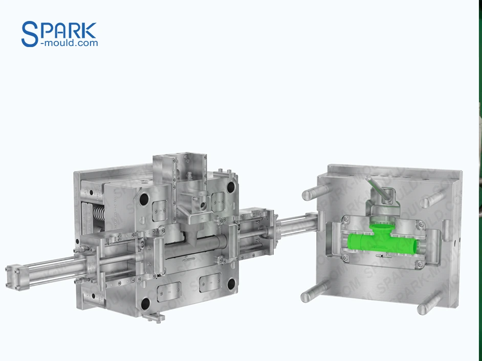 Tee pipe fitting injection mold - Spark Mould 1